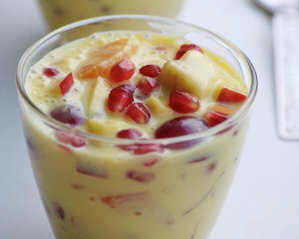 Fruit salad in custard